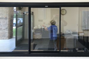 Glass Transaction Slider Window