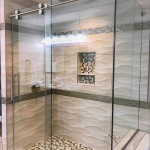 Glasstec Elite barn style shower slider with notch return