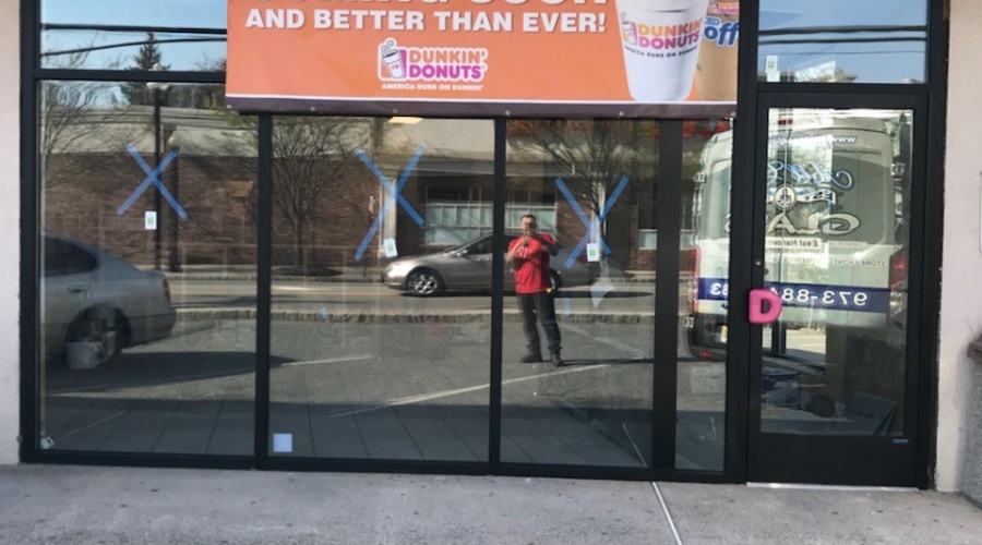 Dunkin Donuts Storefront Glass Installation in East Hanover (after)