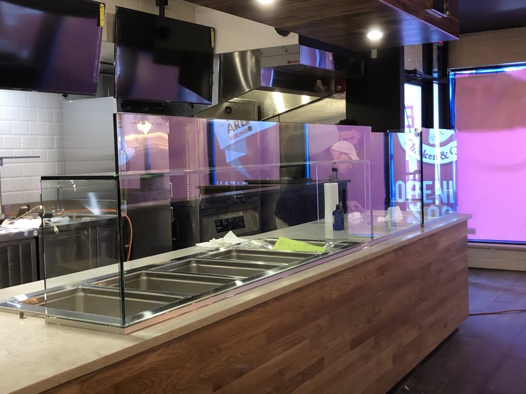 Custom Glass 'Sneeze Guard' Cases for La Rosa Chicken and Grill in Hazlet NJ