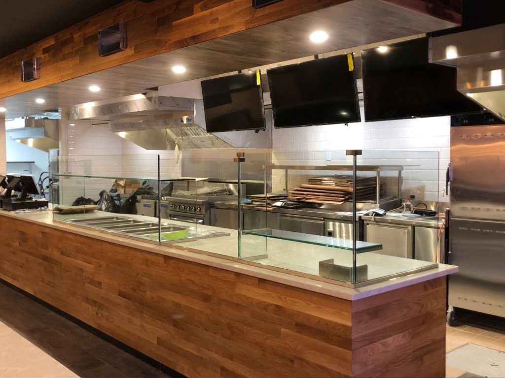 Custom Glass 'Sneeze Guard' Cases for La Rosa Chicken and Grill in Hazlet NJ