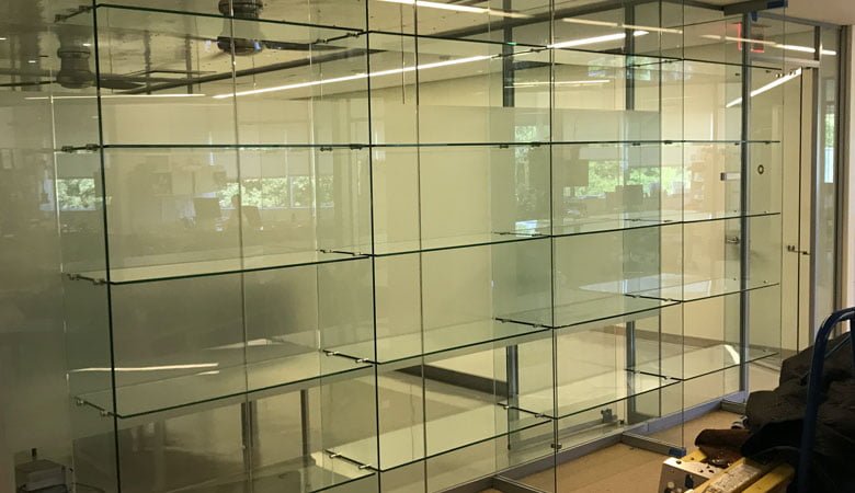 Commercial Custom Glass Shelving All, Where To Cut Glass Shelves