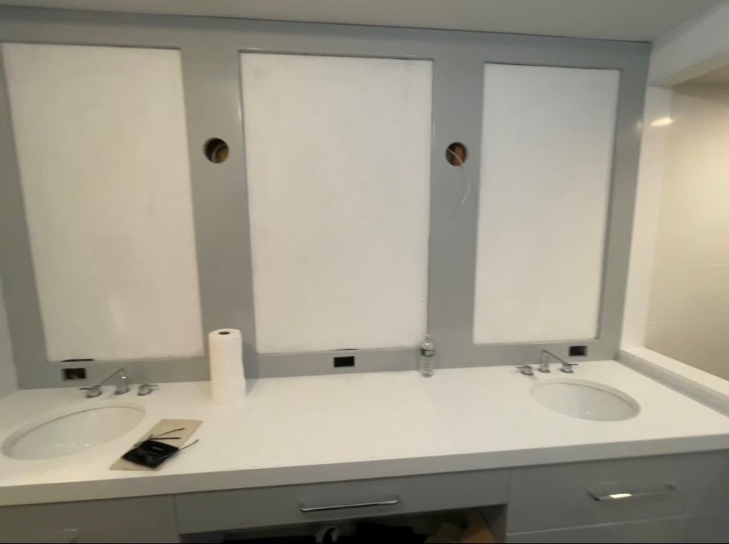 Frameless Shower Door Enclosure and Vanity Mirrors in Morristown, NJ