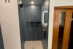 Frameless Shower Door Steam Enclosure in Summit, NJ