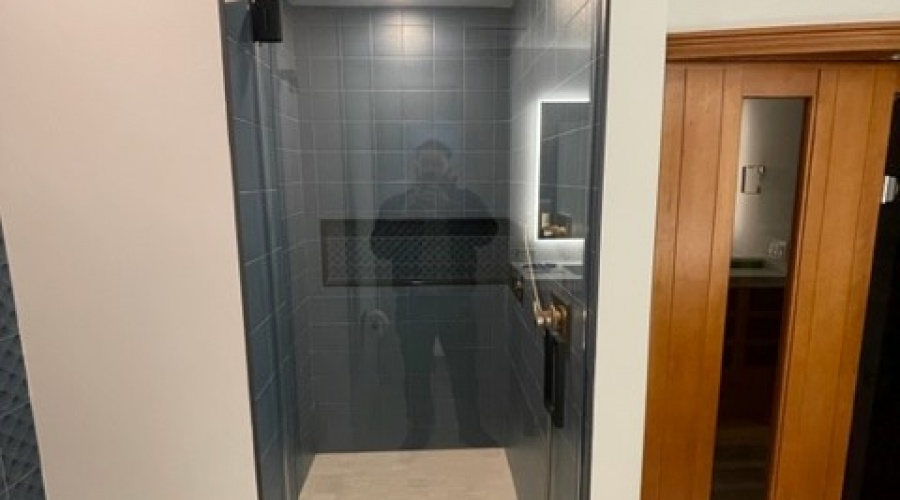 Frameless Shower Door Steam Enclosure in Summit, NJ