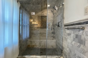 Unique Frameless Combination Shower / Tub Enclosure in West Caldwell, NJ