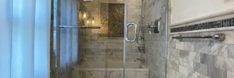 Unique Frameless Combination Shower / Tub Enclosure in West Caldwell, NJ