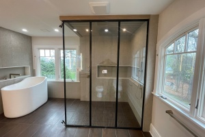 Framed Divided-Lite Shower Splash Panel in Short Hills, NJ